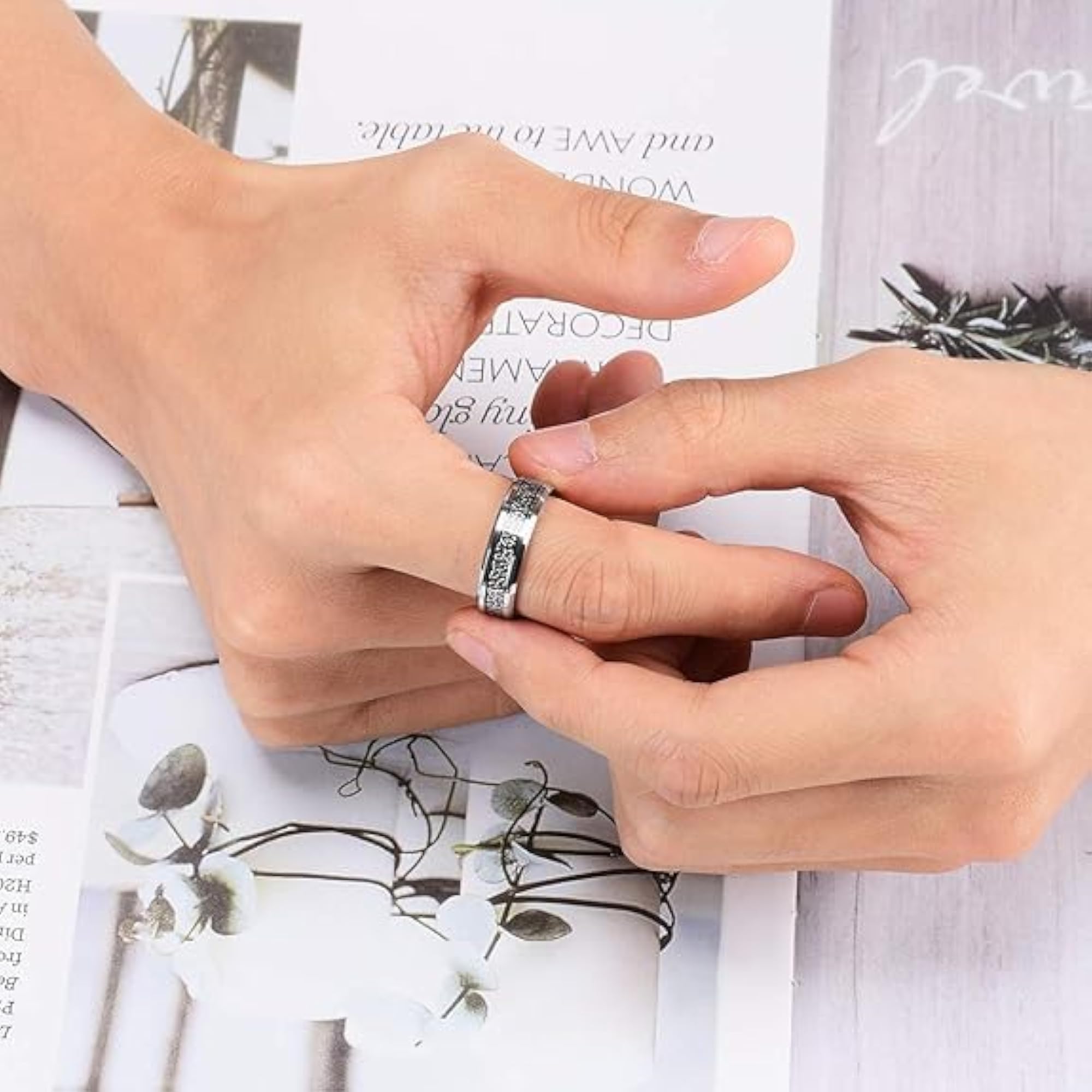 Stylish Silver Rings for Men, Blue Accent