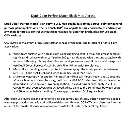 Image of Dupli-Color Perfect Match Premium Automotive Paint, Black Mica, 8 oz