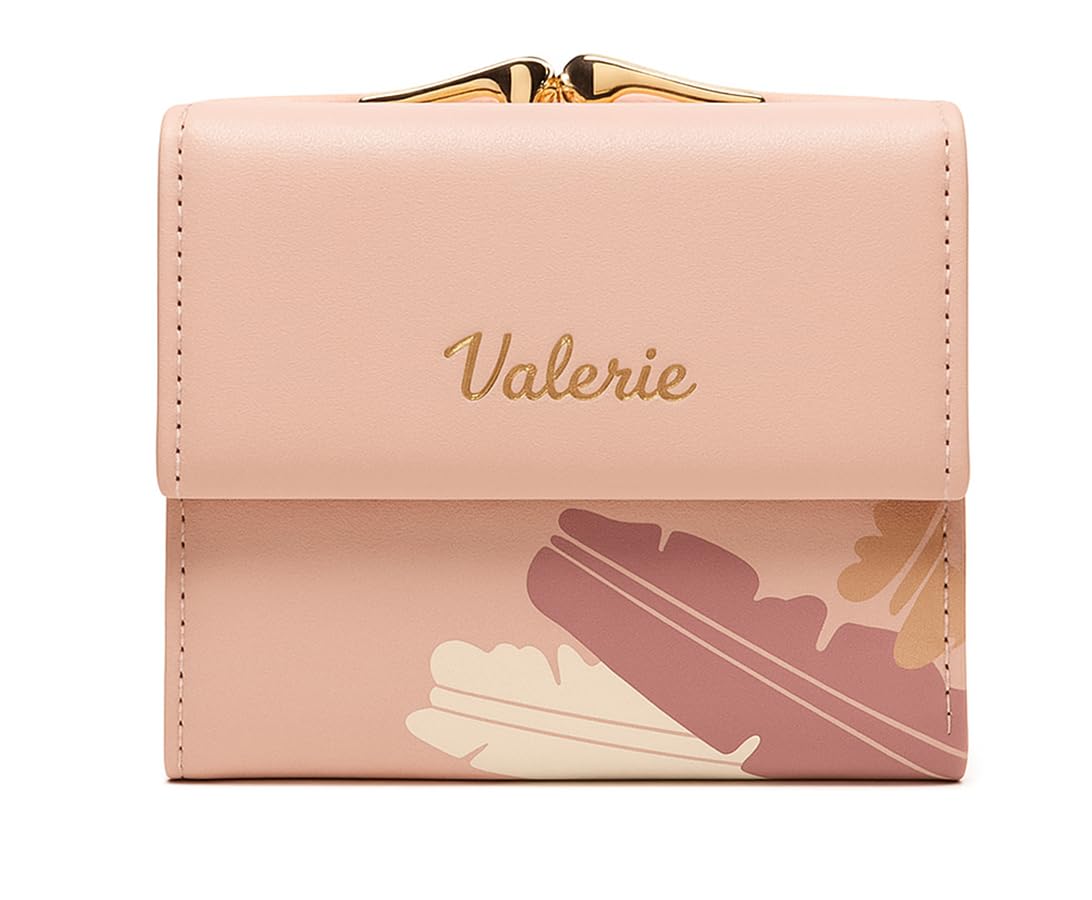 Small Wallets Clutch for Teen Girl Women PU Leather Trifold Small Wallet Cash Pocket Card Holder Coin Purse with ID Window for Girls Women (Pink)-image-36