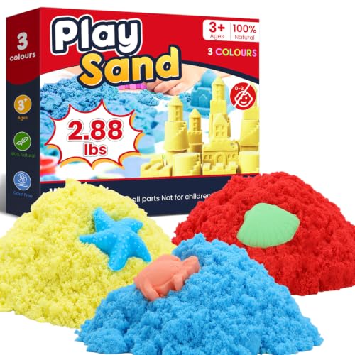 Image of FURWEY Play Sand,2.88lbs 3-Color Sensory Sand,Kids Shaping Sculpting | 3-Color Mixed Sensory Sand, Suitable for Kids Shaping, Squeezing, Sculpting, Without Molds, Sensory Play Sand