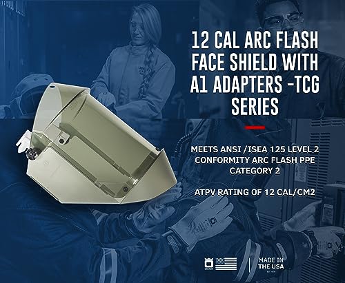 TCG12 Series 12 Cal Arc Flash Shield Oberon avec adaptateur A1 pour casque de chantier - 2