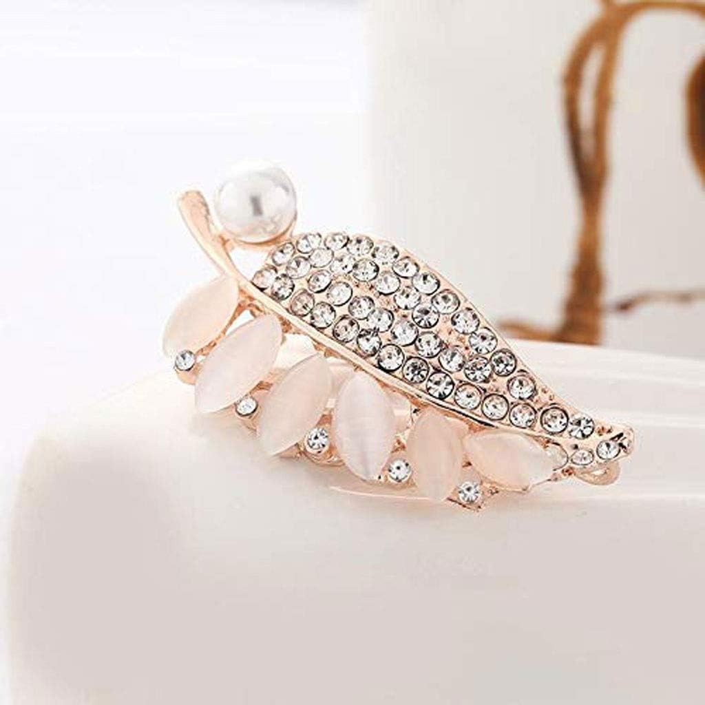Brooch，Brooch Diamond Leaf Brooch Pin Badge Crystal Rhinestone Jewelry Dress Scarf Shawl Clip for Girl