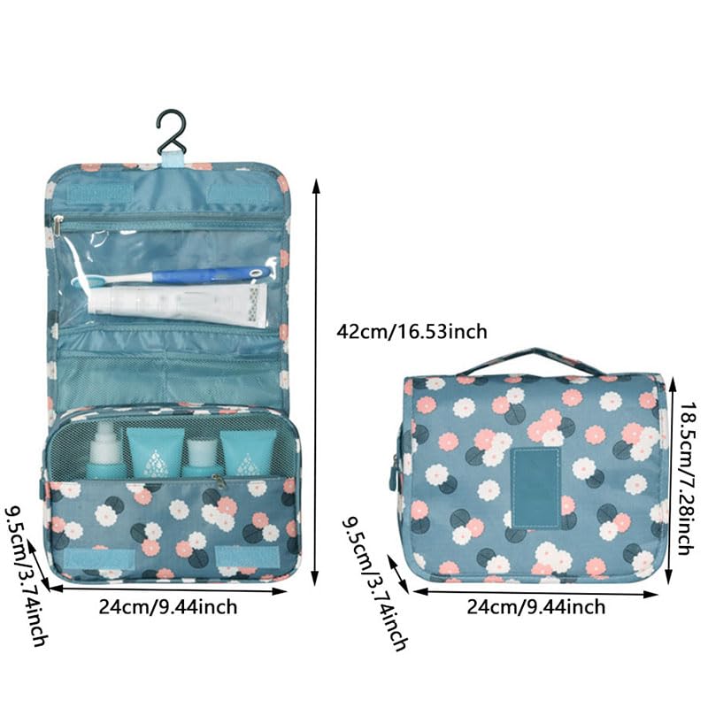 Borsa da Toilette, Trousse cosmetica da Donna, Astuccio da Viaggio Impermeabile, Organizer per Articoli da Toilette, Beauty Case, Contenitore per Il Trucco da Bagno con Gancio, lav