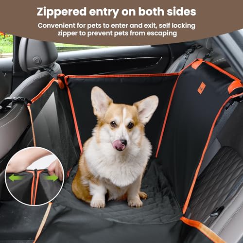 pecute Extra stabiler Hundeautositz, verstärkter Hundeautositz, kleiner Hund mit atmungsaktivem Netz und verstellbarem Hunde-Sicherheitsgurt, robuster und wasserdichter Haustier-Autositz für den