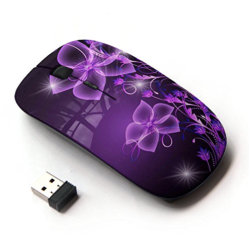 KawaiiMouse [ Optical 2.4G Wireless Mouse ] Purple Black Bling Glitter