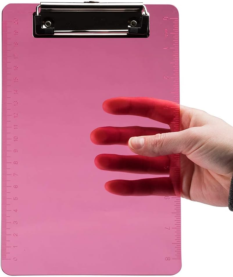 JAM PAPER Small Plastic Memo Clipboards with Low Profile Metal Clip - Mini (6 x 9) - Purple - 12 Clip Boards/Pack