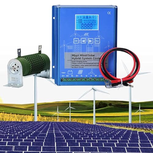 Dfdieratve 12000W Wind Solar Hybrid Charge Controller, 12V/24V/48V Regulator MPPT Wind Solar Hybrid...