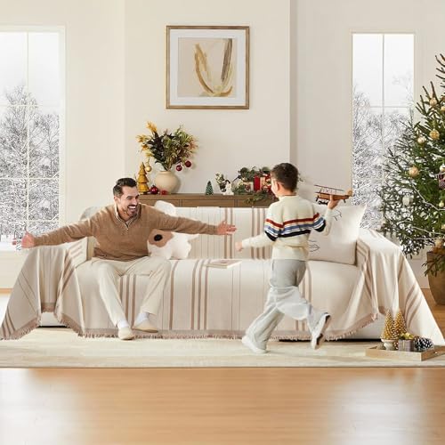 DREAMINGO Couch Cover Reversible Chenille 3 Seat Sofa Covers for