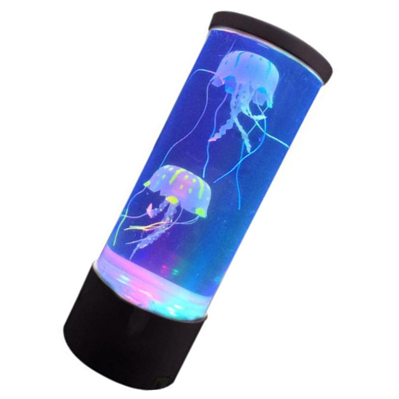 Lámpara de Acuario de Gelatina Sintética LED para Decoración de Mesa y Luz Nocturna Función Calmante y Material Acrílico Negro