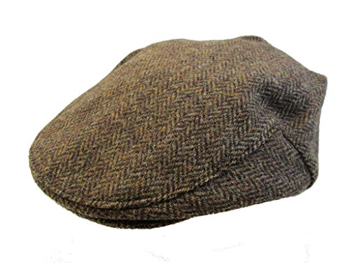Flat Cap for Men Made in Ireland Irish Hat Flat Cap 100% Irish Wool Brown L - Thumbnail 5