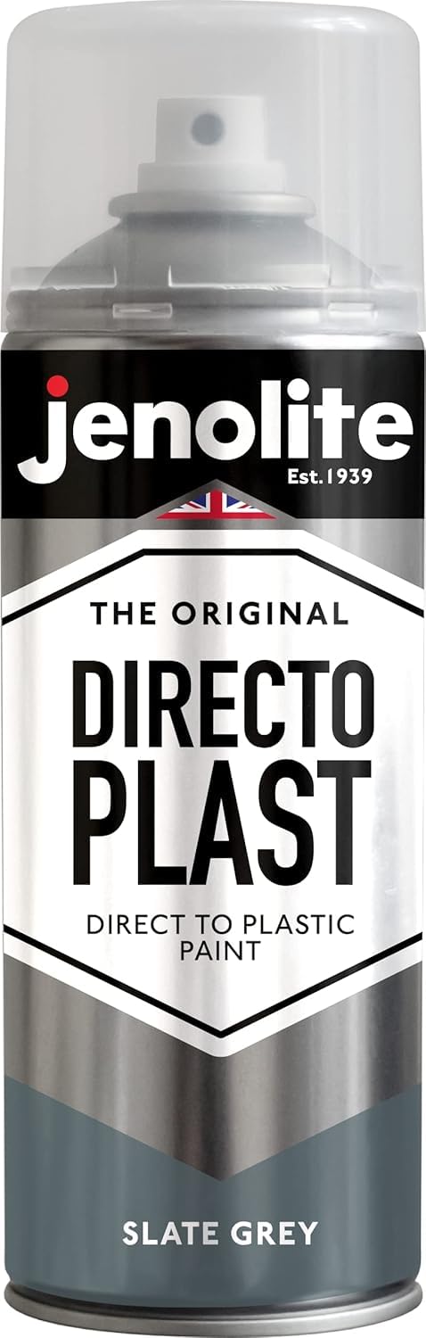 Jenolite Slate Grey Directoplast Gloss Spray Paint | | 400Ml | Spray Paint For Plastic Surfaces | For All Types Of Plastic | No Primer Required Multi Surface Paint | Ral 7031