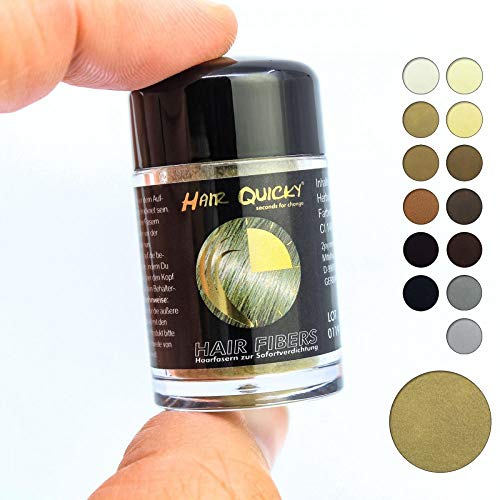 Hair Quicky® Premium Hair Fibers, fibras de pelo, construcción de pelo espesante de cabello, en caso de alopecia calvicie caída del pelo o cabello ralo, natural queratina | 2,5g | rubio oscuro