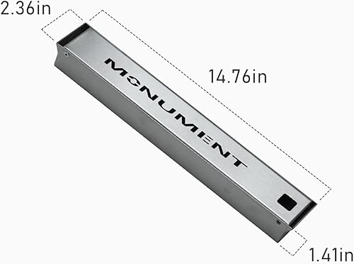 Miniatura 5 de Monument Grills A007 - Caja de acero inoxidable resistente para ahumador, caja de ahumador reutilizable con tapa para parrilla de gas, 14.76 x 2.36