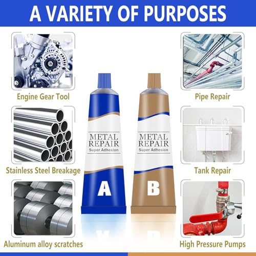 Image of Metal Mending Cold Weld Repair Paste, AB(50+50) | Strong Adhesive Gel, Universal Plastic Weld, Aluminum Compatible, Gap Filler Agent