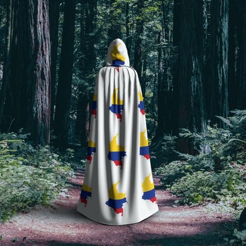 Cape à capuche Colombie pour cosplay Halloween et fêtes de Noël