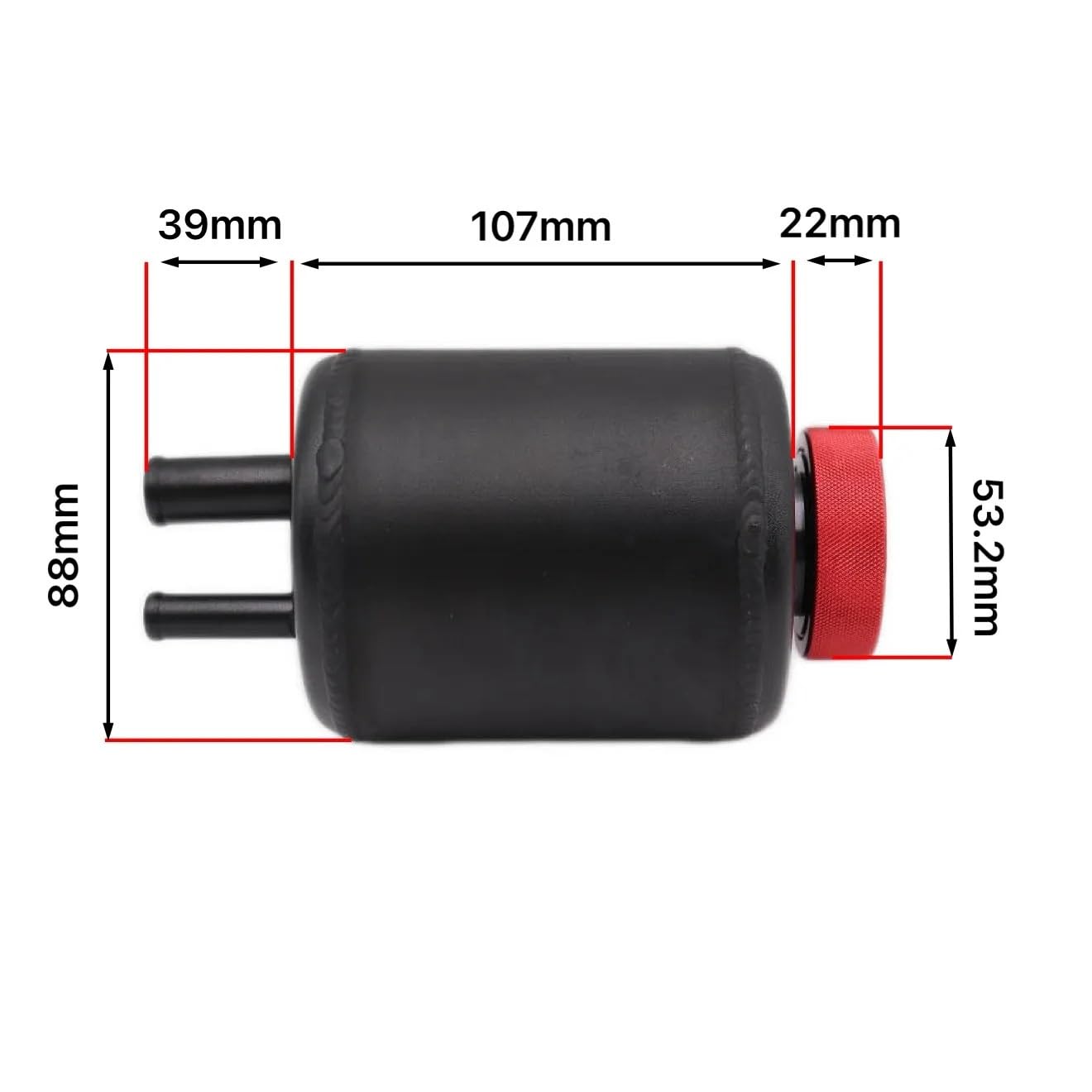Zbiornik układu kierowniczego ze stopu aluminium Pojemnik na olej samochodowy Uniwersalna modyfikacja Zbiornik płynu z zaciskami Zbiornik Wspomagania Kierownicy(Black)