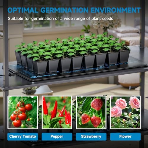 Hon&Guan 10"x 20.75" Seedling Heat Mat with Digital Thermostat Combo Set,Waterproof Plant Heating Pad for Germination,Indoor Gardening,Greenhouse - 5