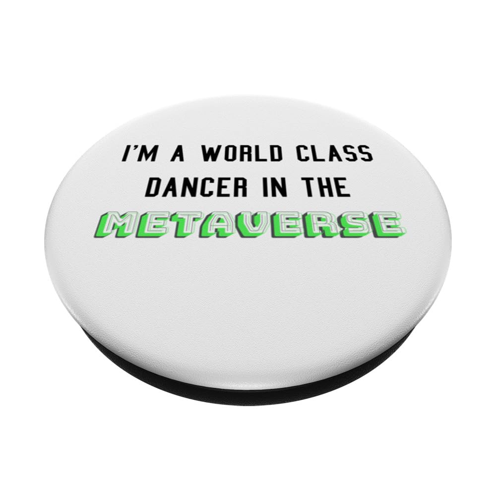 I'm a world class dancer in the metaverse in VR headset PopSockets Swappable PopGrip, Black - Image 2
