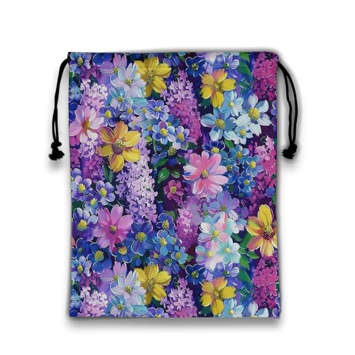 Image of Colorful Wildflowers Painting Grip Bag for Gymnast Purple Small Gymnasts Gymnastics Grip Bag