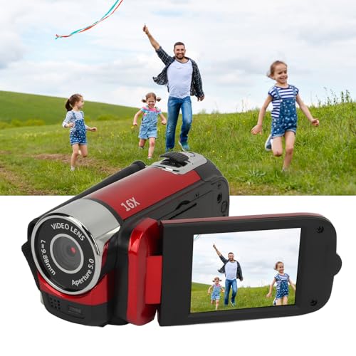 Caméscope vidéo 1080P écran rotatif caméra vlogging 16MP avec lumière intégrée
