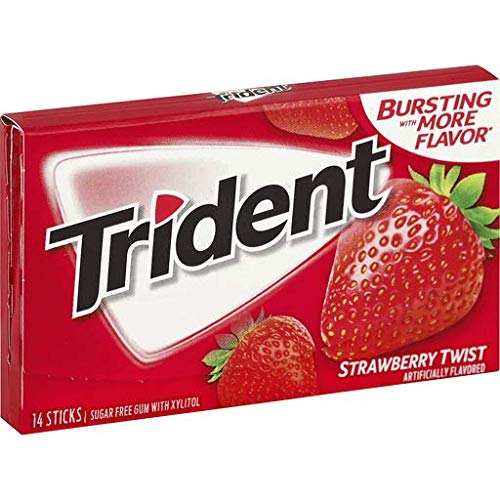 Image of Trident Pack of 5 (Spearmint Watermelon Strawberry Original Bubblegum)