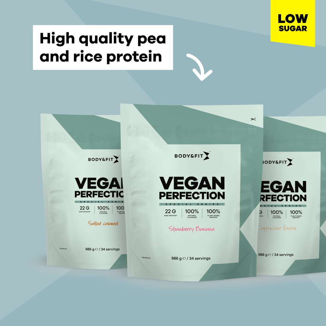 Body&Fit - Vegan Perfection, Protéines Végétales, de Pois et de Riz, Faible en Sucres, 2,26 kg (78 doses), Goût Chocolat
