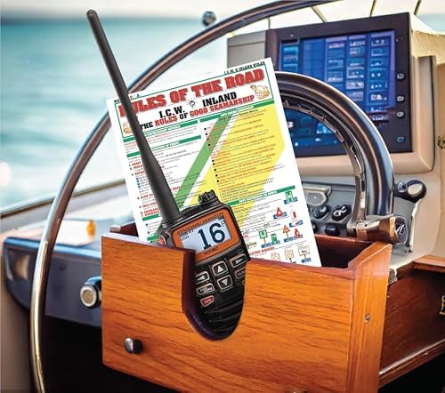 Rules of The Road Boating Navigation Chart #2 - Waterproof Quick Reference Guide - Essential Boating & Sailing Equipment - (Intercoastal and Inland) - Double-Sided & Easy to Read - 4