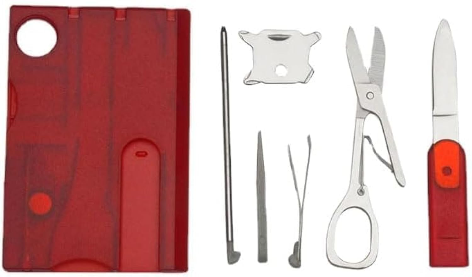 Black Outdoor Survival Bottle Opener Card Multi Tool Outdoor Barbecue Knife Camping Tool Hiking LED Light Magnifier EDC Tool Gear Multitools Hand Tools Accessories