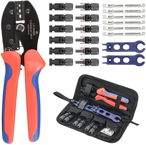 圧着ペンチ Rv Mc4 圧着工具 セット 太陽光 ソーラーパネル Mc4コネクタ 専用ペンチ 圧着 工具 2.5/4/6Mm2対応 ソーラーパネル接続コネクター 太陽光工事用品 Ip67防水ファッション