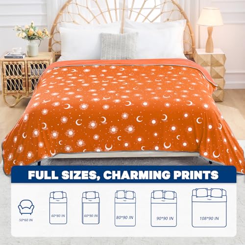 Image of inhand Cooling Blanket Queen Size (90 inchx90 inch) - Double Sided Cooling Blankets for Hot Sleepers, Cool Lightweight Summer Blanket for Sofa Bed Couch, Travel, House Warming Gifts New Home Sunset Orange