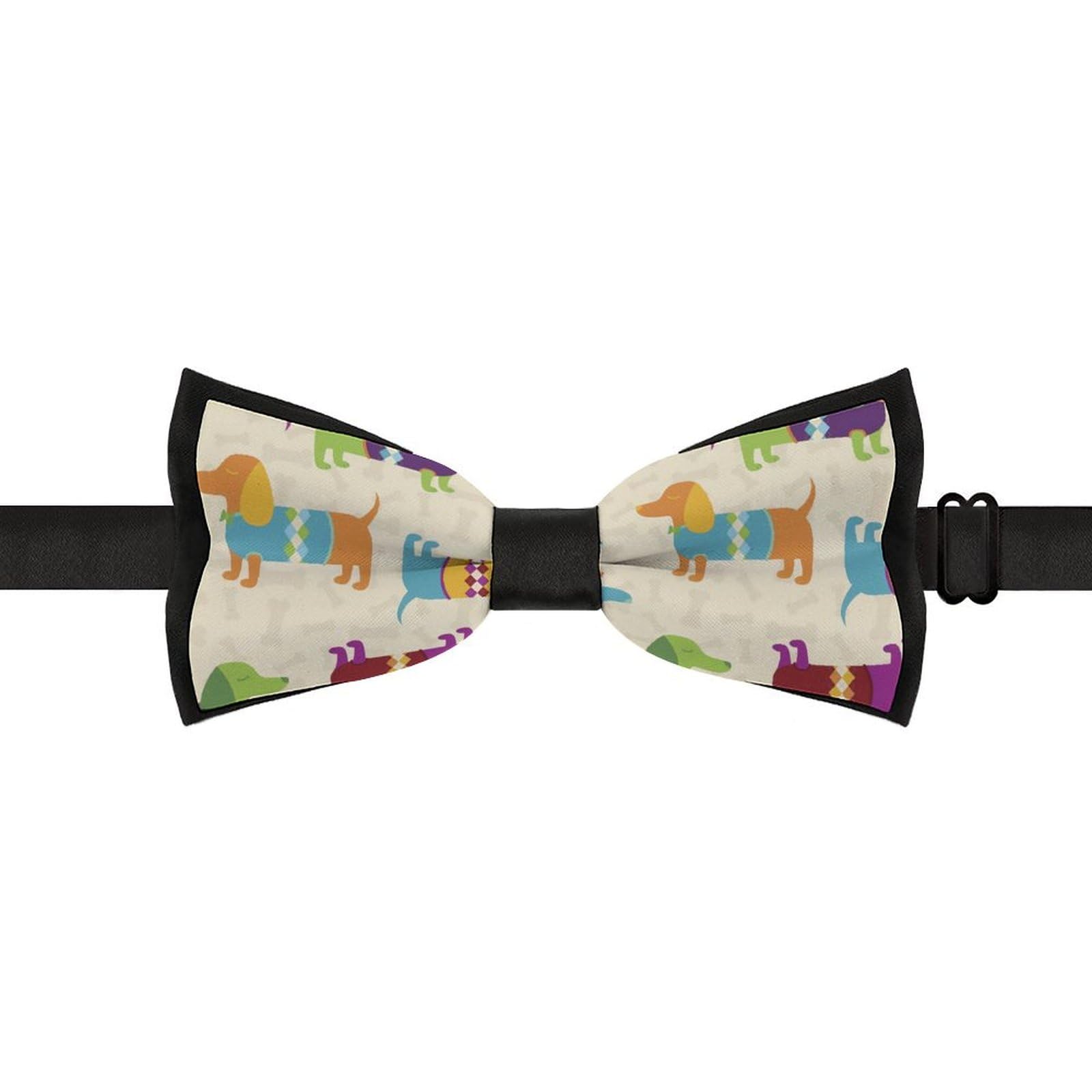 GoasNei Dachshund Dog Pattern Bow Tie for Men Adjustable Necktie Funny Tie Neck Ties for Weddings Party