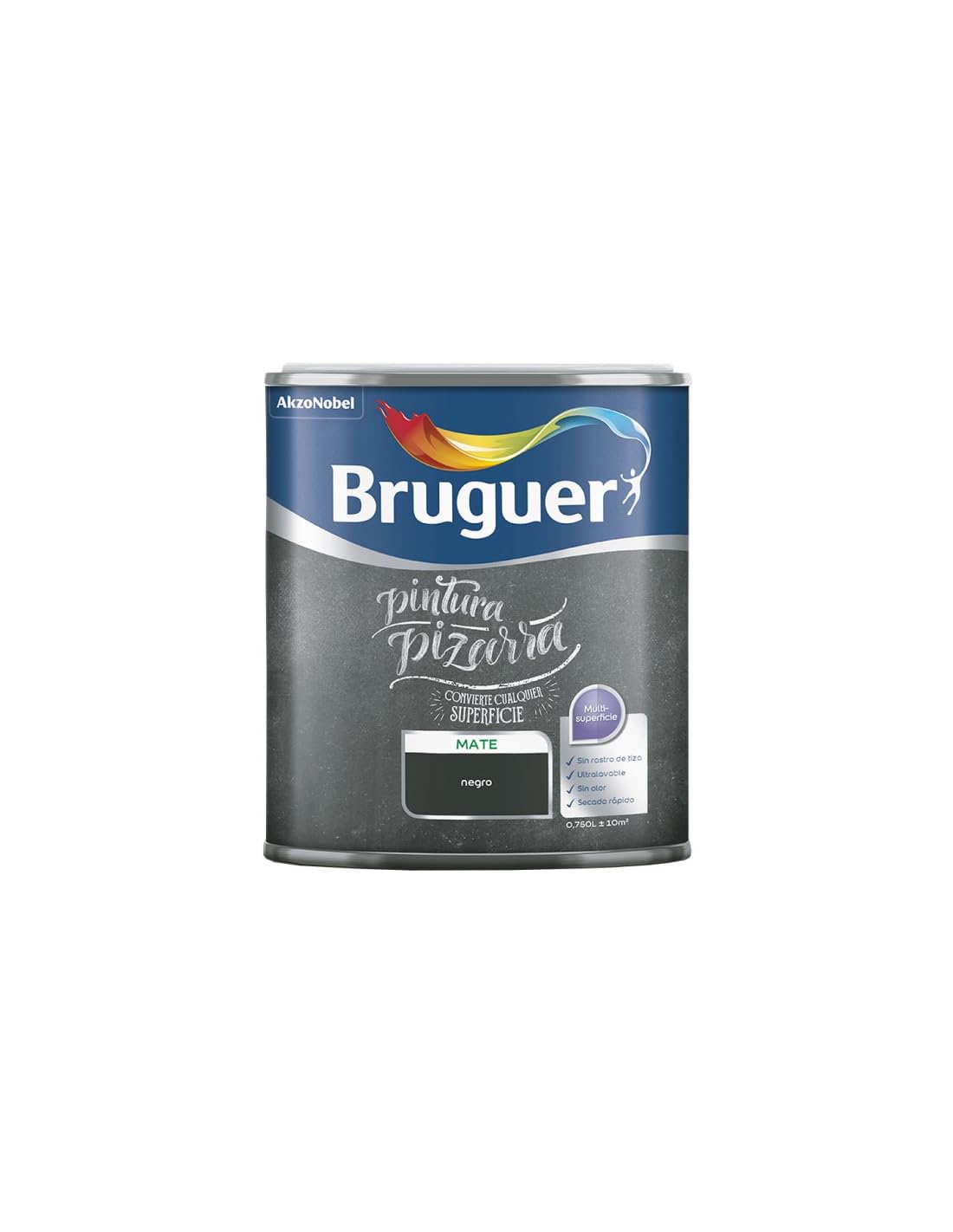 Bruguer Pintura Acrílica Pizarra Multisuperficie Negro 750 ml