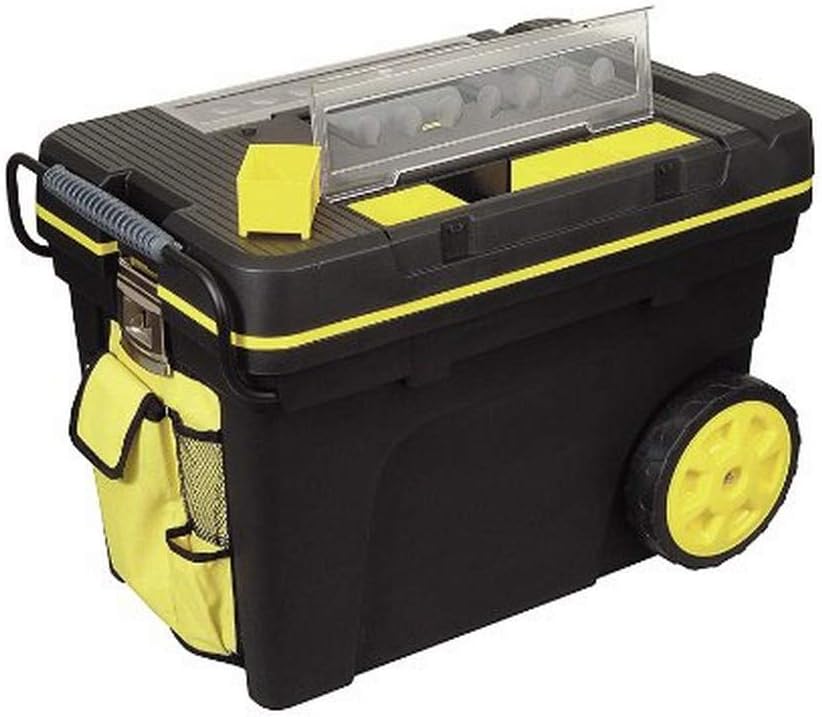 STANLEY Pro Rolling Toolbox Chest with Heavy Duty Steel Handle, Portable Tote Tray for Tools and Small Parts, STA1-92-083