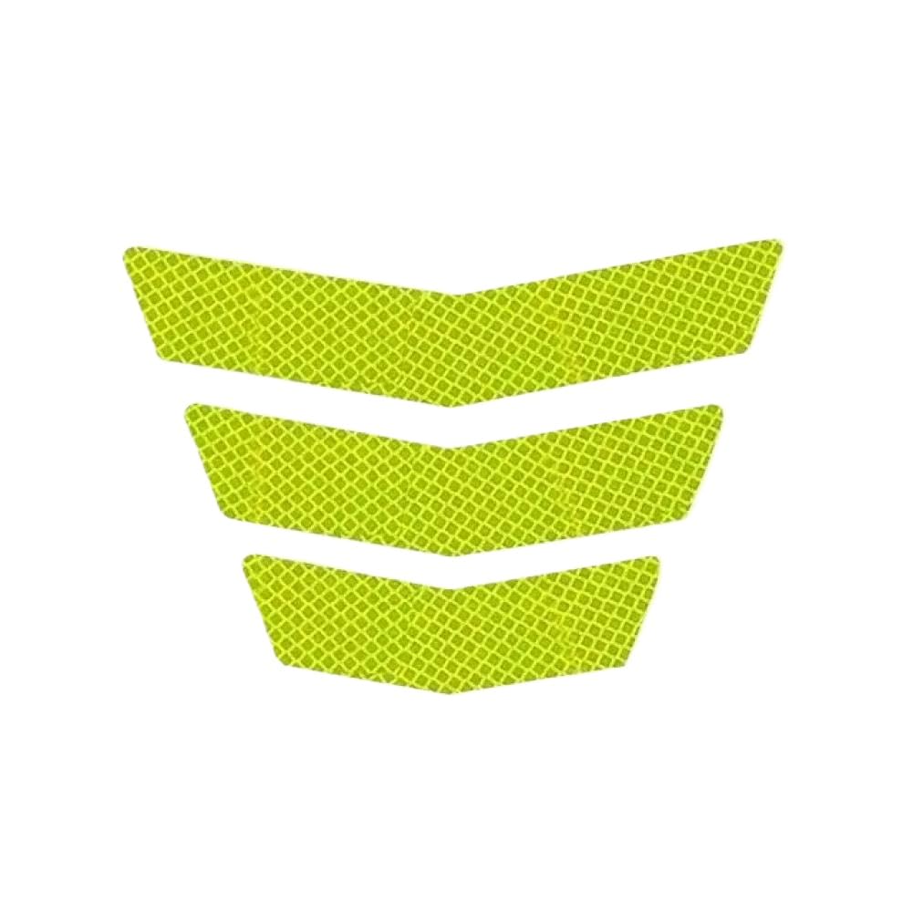Reflective Motorcycle Stickers Decals Compatible with Motorbike Fender Bumper White 3Pcs(Fluorescent Yellow)
