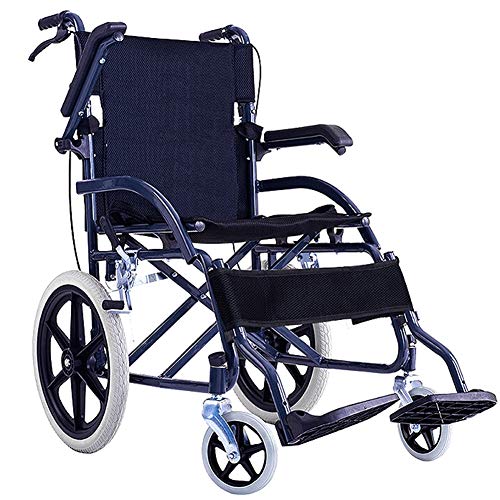 Wheelchair, 軽量車椅子運転医療大人用医療用品、車椅子ポータブル古いカート障害者小型ソリッドホイール旅行