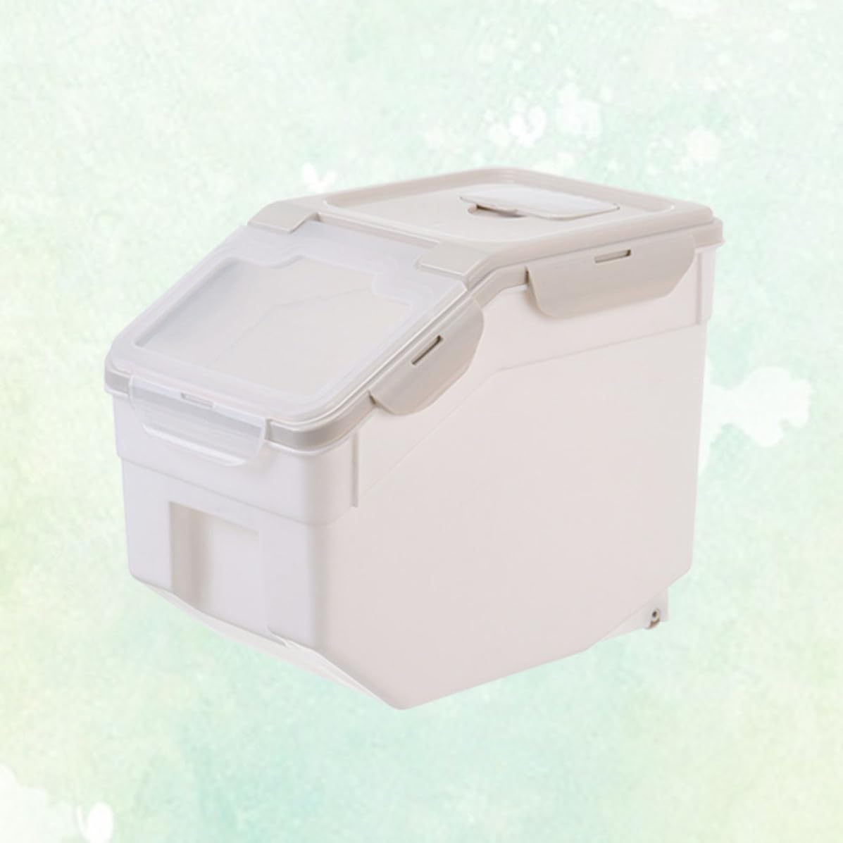 Caja Hermética para Comida de Mascotas con Ruedas y Vaso Medidor
