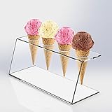 mostrador de helados segunda mano Diseño elegante. Soporte acrílico para cucuruchos de helado, como expositor para mostradores, de metacrilato, sujeta 4 conos