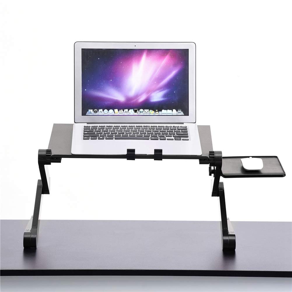 Ausla Supporto per Laptop da Tavolo con Ventola di Raffreddamento, Angolo Regolabile 360 Gradi, Piattaforma Mouse per PC 17", Nero