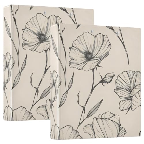 Image of 3 Ring Binder Floral 1.5 inch Binders Three Ring Binders with Clipboard
