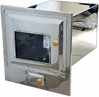 Forno Fogão a Lenha Inox Frente Vidro Com Cinzeiro 50x35x30