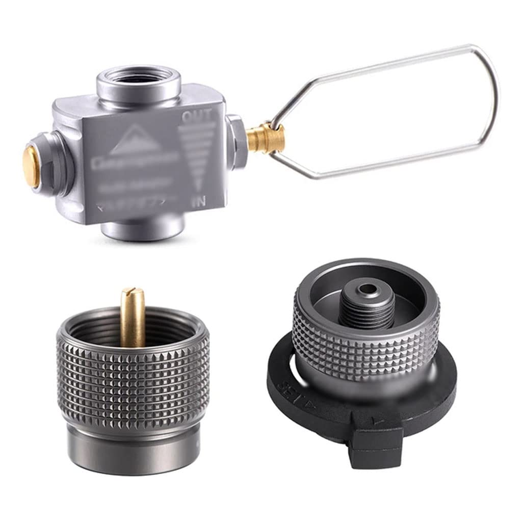 NOBRIM Gasleitung Gasschläuche und Regler Butanadapter Verlängerungsschlauch Spaltofenadapter Umwandlungsdüse Flaschentyp Butan 3in1