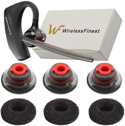 3X Ultra Comfort Eartips Ear Buds Earphone Ear Tips Kits Earpads Foam Set Cushion for Plantronics Voyager 5200 5220 5210 Series Bluetooth Headset Headphone (Medium M)