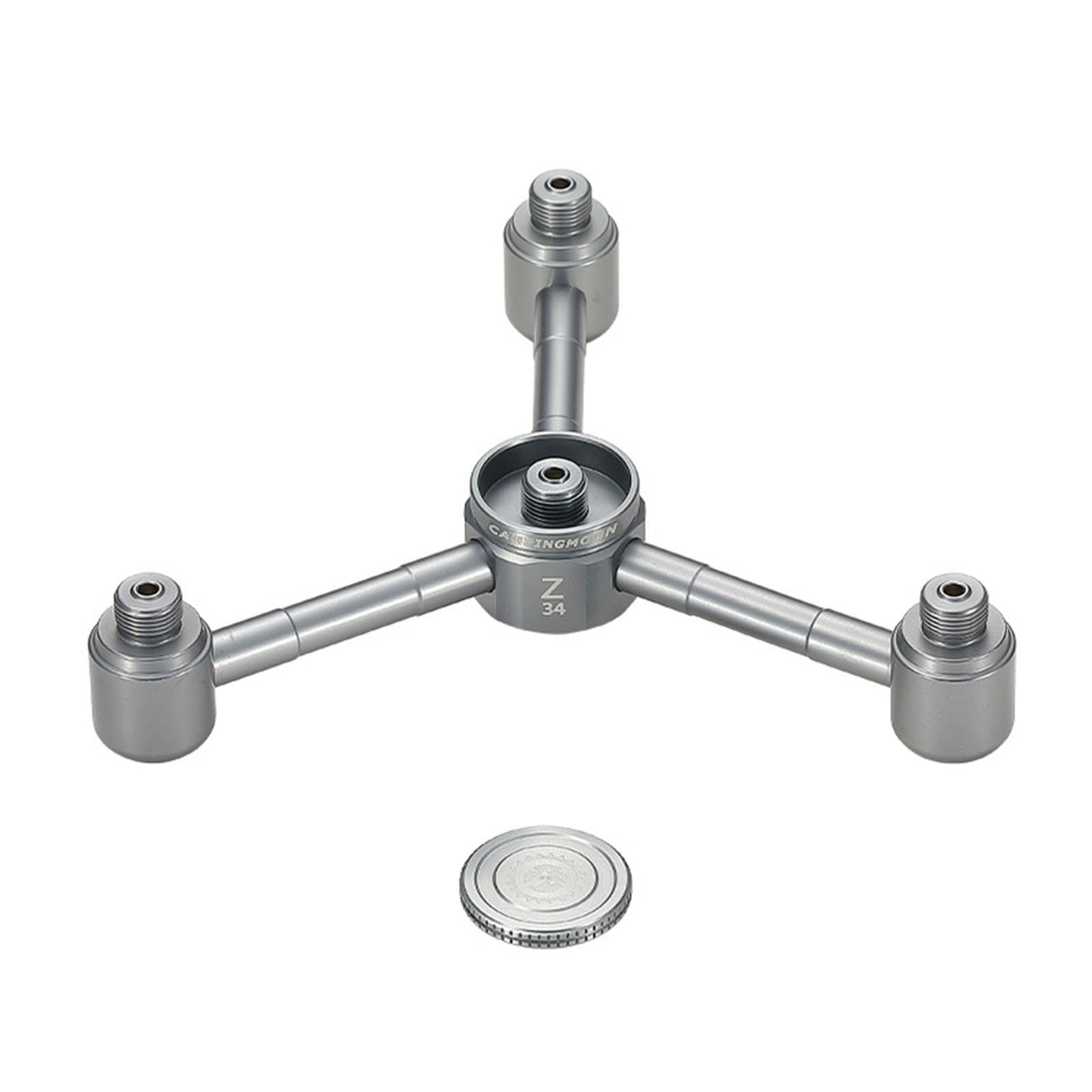 Adaptador Multifuncional de Aluminio para Tanque con Cabezal de Conversión para Cartuchos, Fácil Instalación, a Prueba de Fugas para Camping Y Barbaco, Gris