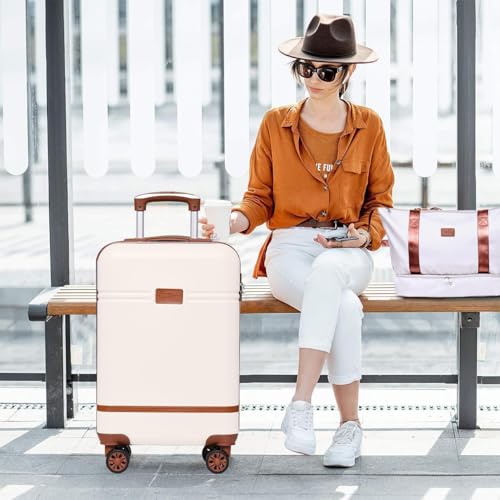 Image of Turtle Trek 20 inch Trolley Bag for Men & Women 8 Wheels Bag Hard Case Polycarbonate Luggage with 360 Degree Spinner Wheels, Combination Lock, Telescopic Handle, Suitcase for Travelling (White)