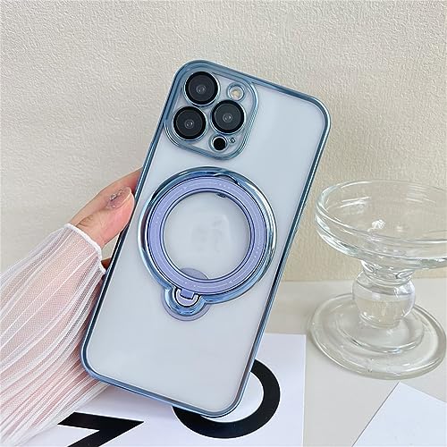 Coque transparente iPhone 7 8 Plus support bleu LVTFCO : protège et charge sans fil