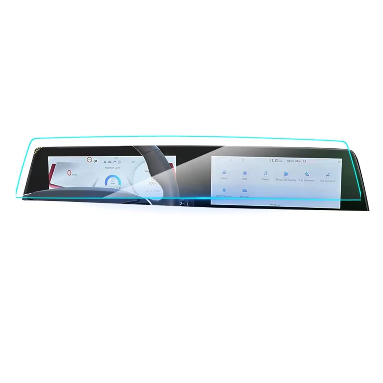 Protector de pantalla KIA EV6 de cristal templado contra reflejos en panel de navegación 3