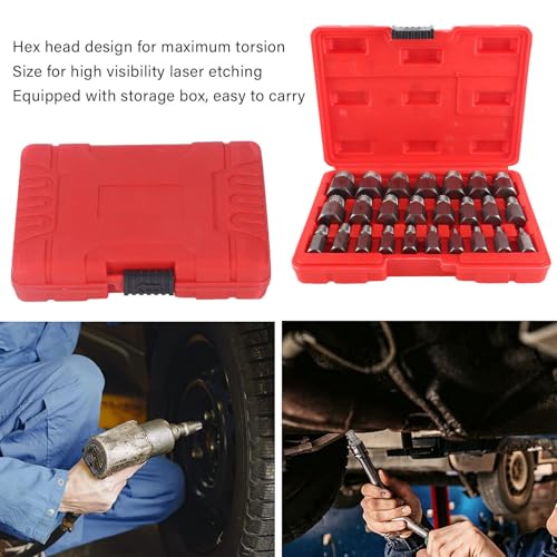 Juego de extractores de tornillos, herramienta de cabeza hexagonal de 25 piezas para una fácil extracción de tornillos con estuche de almacenamiento, solución completa de extracción de tornillos