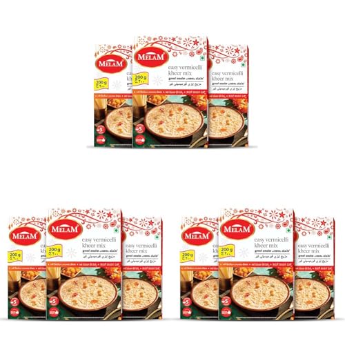 Image of Melam Easy Vermicelli Kheer Mix (200g) Pack of 9 | Instant Sweet & Creamy Semiya Payasam | Rich, Smooth & Delicious Indian Dessert in Minutes