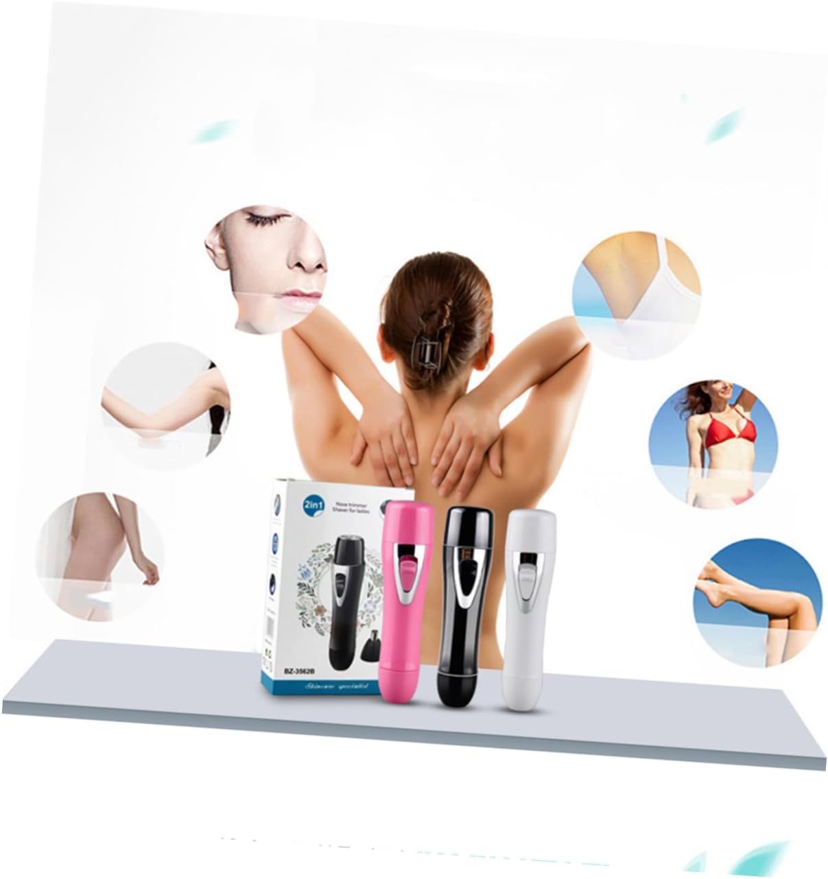 Women's Removal Device Painless Facial Epilator Nose Trimmer for Smooth Skin Cutter for Home Use Black