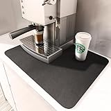 AIRTILY 1-Teilige Kaffeemaschine Saugfähige Pads Und 2-Teilige Plastikmesslöffel, Tischgeschirrtrocknungskissen, Anti-Rutsch-Taschen, Zubehör Zu Hause.